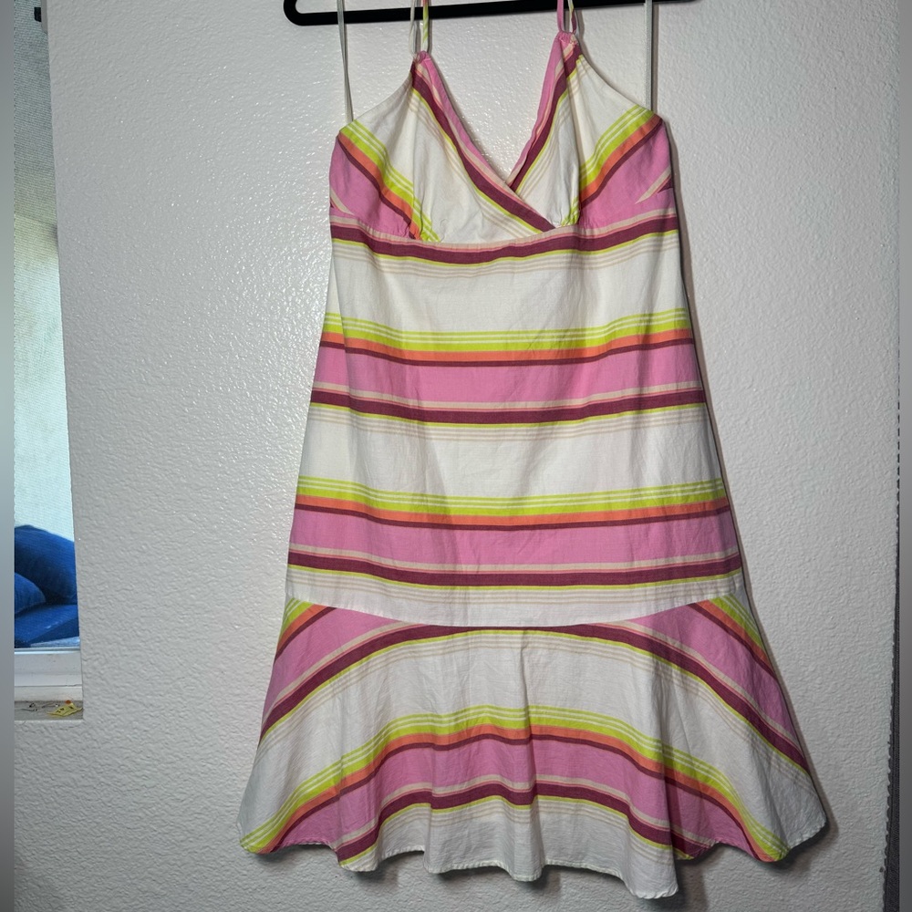 Old Navy Pink, Lime & Orange Striped Sundress